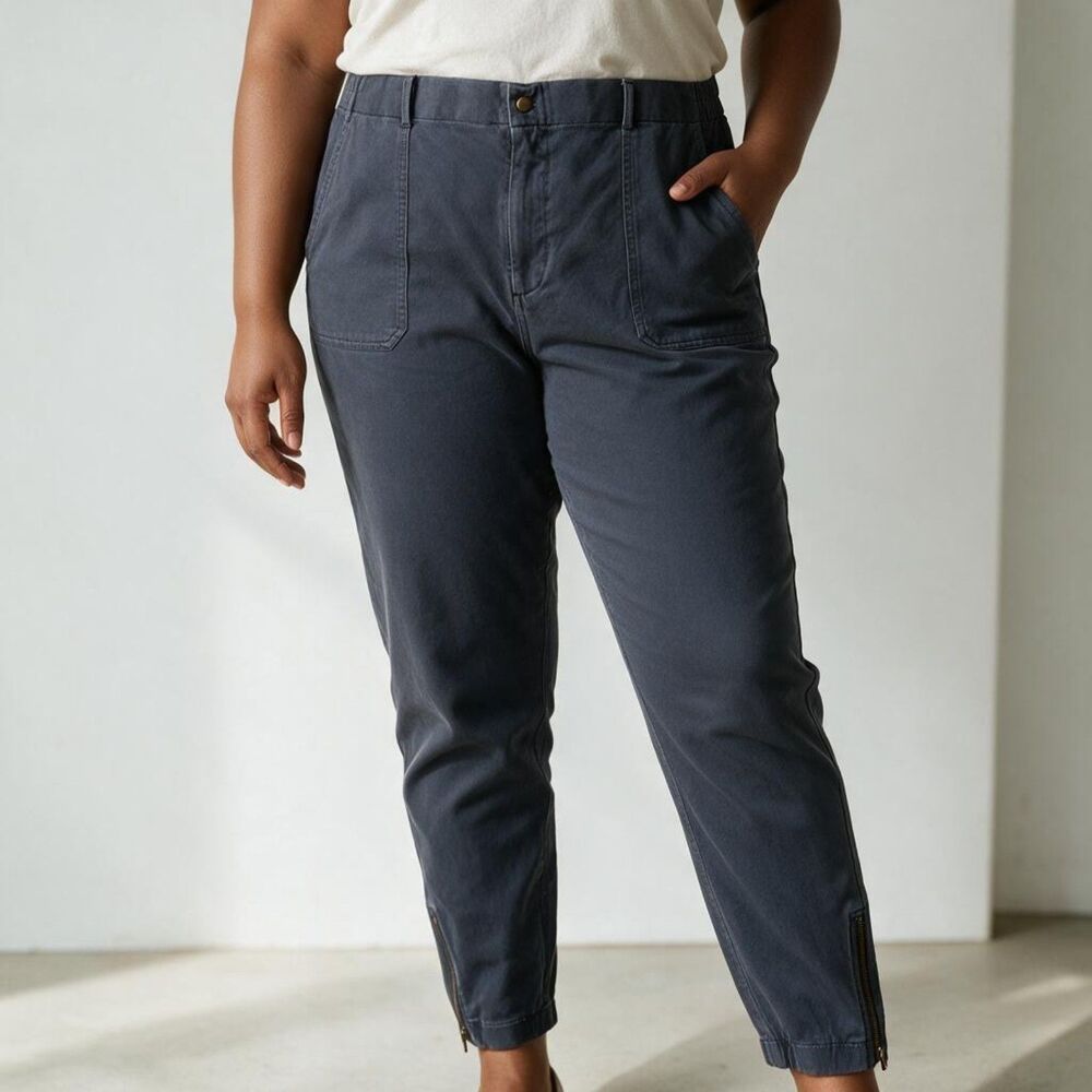 Caslon Nordstrom NWT Blue Zipper Ankle Utility Jogger Pants XL Comfy